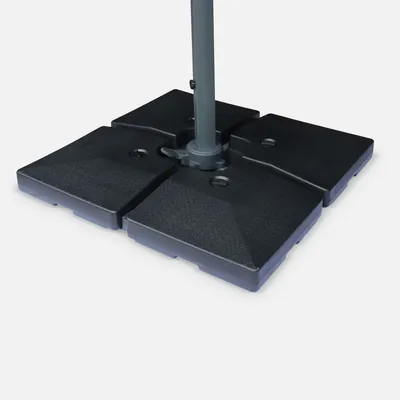 Produktbild von sweeek - Set mit 4 quadratischen Platten 51,5x51,5 cm - Schwarz