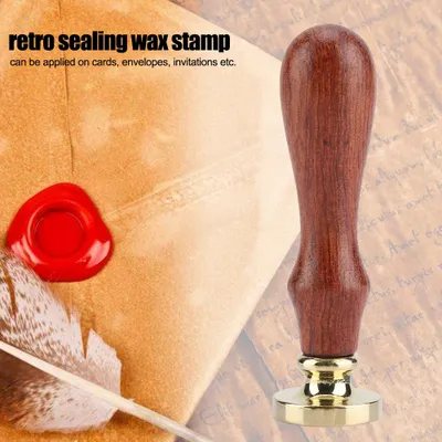 Produktbild von Stš¹ck Retro-Holz-Siegelwachsstifte, klassischer Siegelstempel fš¹r Hochzeitseinladungskarten (Mandelblatt)