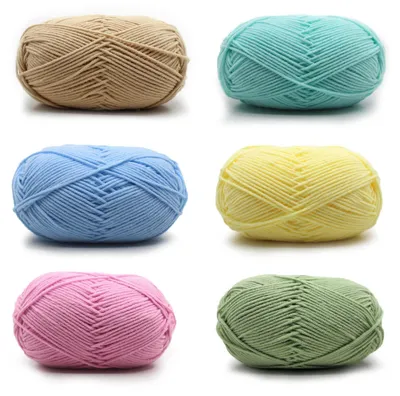 Häkelgarn 6er-Pack, 50 g pro Farbe, 100% Baumwolle, 6 Farben
