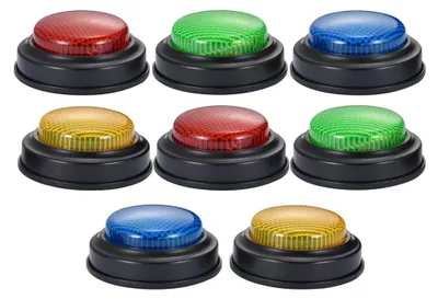 Produktbild von 8er-Pack Quiz-Buzzer mit Licht & Sound, Family-Duell-Buzzer für Quizspiele, Spielshows, Kinder, Erwachsene & Lehrer