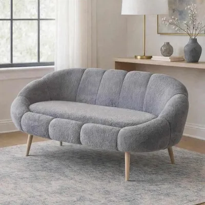 Produktbild von Hanah Home, 2-Sitzer Sofa, 100% Melaminbeschichtete Spanplatte, Grau, 130 cm