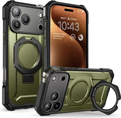 Produktbild von Supcase, MagSafe-Hülle iPhone 17 Pro Max 4.5m Schutz mit Stand & Fototaste, Grün