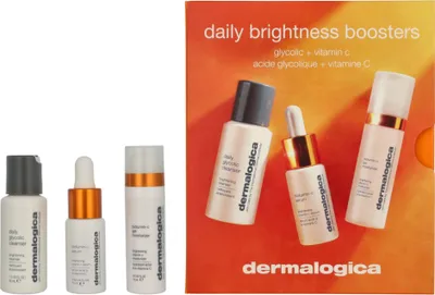 Produktbild von Dermalogica Daily Brightness Boosters Skin Set Biolumin-C Serum 10ml/Biolumin-C Moisturizer 15ml/Daily Glycolic Cleanser 30ml 55 ml