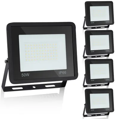 Produktbild von Jopassy LED Fluter Flutlicht Strahler Baustrahler Außenlampe IP65 Gartenstrahler Scheinwerfer 5X50W Warmweiß