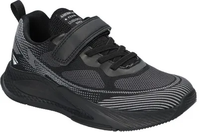 Produktbild von AMERICAN CLUB RL162 Solide Kinderschuhe mit Klettverschluss, luftiger Sneaker, modische Kinderschuhe, Innensohle aus Naturleder, Schwarz 32