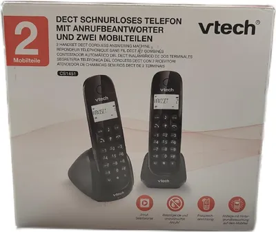 Produktbild von VTech CS1451 Schnurlos 2 mobilteile Anrufbeantworter Shredders Telefon Haushalt