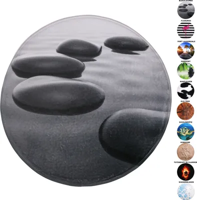 Produktbild von SANILO® Koupelnová předložka kulatá Black Stones Ø 80 cm