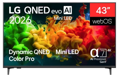 Produktbild von LG 43QNED80B6B 4K QNED evo MiniLED TV 108 cm (43")