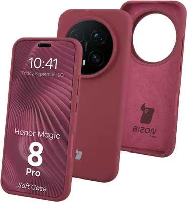 Produktbild von Silikon Handyhülle für Honor Magic8 Pro, Bizon Soft Case, Pflaumenfarbe