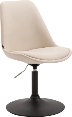 Produktbild von CLP Esszimmerstuhl Maverick Stoff drehbar und stufenlos verstellbar creme Gestell Farbe schwarz