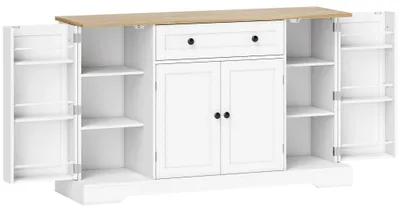 Zdjęcie produktu dla Szafka kuchenna kredensowa, 4 drzwi, szuflada, 138 cm, biała