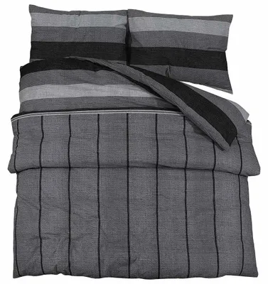 Produktbild von vidaXL Bettwäsche-Set Dunkelgrau 220x240 cm Baumwolle