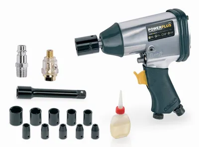Image de Powerplus Jeu de clés à chocs 15 pièces +coffret - Visseuse pneumatique avec accessoiresOutillage pneumatique