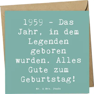 Produktbild von Mr. & Mrs. Panda Klappkarte Spruch 1959 Geburtstag - Meeresbrise - Geschenk, Alter, Glückwunschkarte, besondere Anlässe, Geburtsjahr, Happy Birthday, Glückwunsch