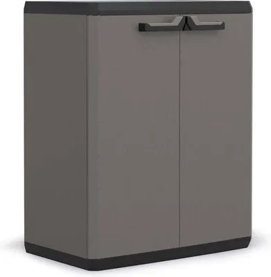 Produktbild von Keter Keter Più Aufbewahrungsschrank - 1 Fachboden - 39x68x83cm - Dunkelgrau/Schwarz