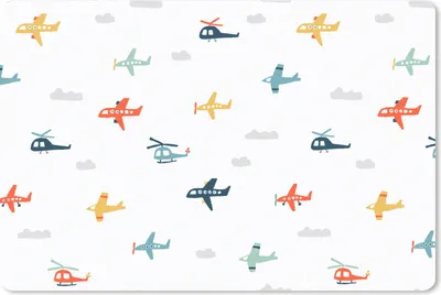Produktbild von MuchoWow® Mauspad Mousepad Schnittmuster - Hubschrauber - Flugzeug - Jungen - Kinder - Kinder 27x18 cm - Mousepads - Maus Mat - Pad - Mausunterlage - Büroartikel - Desk Matten
