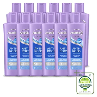 Imagen del producto de 12 champús Andrélon Anti-caspa - 250 ml - Pack grande - 12 unidades