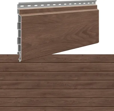 Produktbild von VOX Fassadenpaneele Außenlamellen in Holzoptik SOLVO - Wetterfest - Vertikale oder Horizontale Montage - 300x18,8cm - 4er Set - Schokoladen-Eiche