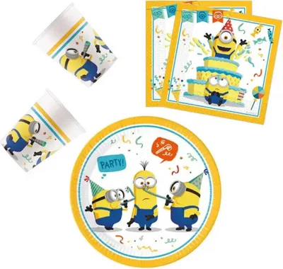 Produktbild von Die Minions Kinder Geburtstag Deko Set 36tlg. Geschirr Partyset