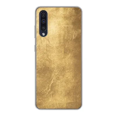 Produktbild von MuchoWow® Handyhülle Schutzhülle Hülle für Samsung Galaxy A30s Licht fällt auf eine goldene Wand Silikon Softcase Handy Hülle - Karteninhaber
