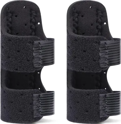 Produktbild von Fingerschiene, 2 Stück Fingerglätter Finger Schiene Stabilisator, Weicher Bequemer Fingerstütze, Fingerbandage für Gebrochene Verstauchte Arthritis oder Tendinitis (Schwarz)