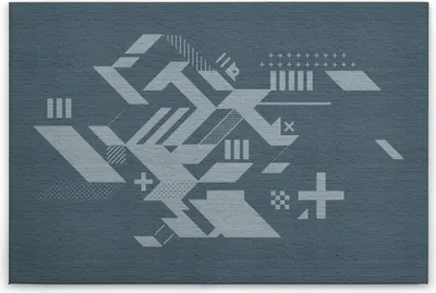 Produktbild von Leinwandbild Geometrisch 60 x 90 cm - Wandbild Abstrakt Blau Grau - Keilrahmenbild Wohnzimmerdeko Wanddeko Wandgemälde