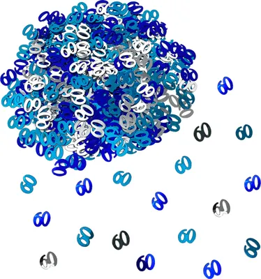 Produktbild von Oblique Unique Konfetti 60 Geburtstag Jubiläum Deko Tischdeko Streudeko Streuteile 500 Stk blau türkis silber