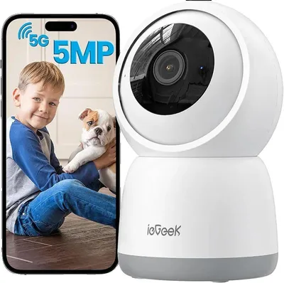 Image de Caméra de sécurité intérieure, résolution 5MP, suivi des mouvements à 360