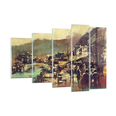 Produktbild von Bilder auf glas - Brücke Straße Fluss - 150x100cm - Glasbilder - Wandbilder - Kunstdruck - zum Aufhängen bereit - Wanddekoration aus Glas - Glas Bilder - Wandbild auf Glas - 5 Teile - GEG150x100-3515
