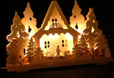 Produktbild von Original Erzgebirgischer Marken Schwibbogen Lichterbogen 50 x 31 cm S50-3_76