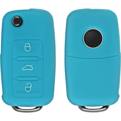 Produktbild von PhoneNatic Silikon Schlüssel Hülle kompatibel mit der  VW 3-Tasten Fernbedienung in hellblau Klappschlüssel 3-Key