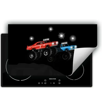Produktbild von DarHaus Herdabdeckplatte 90x52 cm Anti Rutsch Matte Aufrollbar, schwarz - Auto