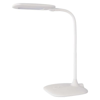 EMOS dimmbare LED Tischlampe STELLA 6,5W, Helligkeit max. 400lm, Lichtfarbe 4000K, flexibler Arm, 1,7m Netzkabel, weiß, Z7602W
