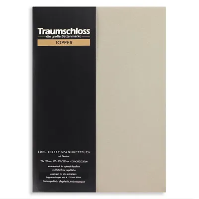 Produktbild von Traumschloss Topper Edel-Jersey Spannbettlaken 90-120 x 200-220 cm kiesel 165g/m², 95% gekämmte Mako Baumwolle, 5% Elasthan