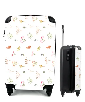 Produktbild von MuchoWow® Koffer Handgepäck Trolley Rollkoffer Kleine Reisekoffer mit 4 Rollen - Blumen - Pastell - Muster - Cabin Size < 55x40x23 cm & 55x40x20 cm - Fotokoffer - Kabinenkoffer - Boardgepäck - Reise-Box - Reisekoffer - Reisegepäck - Koffer mit Bild - Trolley für Kinder