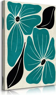 Produktbild von Muralo Leinwandbild Canvas tropische BLUMEN Blätter Abstraktion Boho Stil Br. 70cm x Hö. 100cm