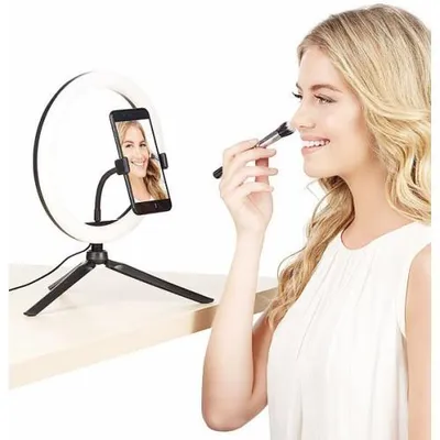 Image de Anneau LED Selfie Pro avec support et déclencheur Bluetooth