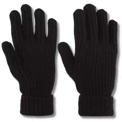 Immagine prodotto di Guanti da donna neri - guanti invernali caldi - guanti a cinque dita - guanti lavorati a maglia