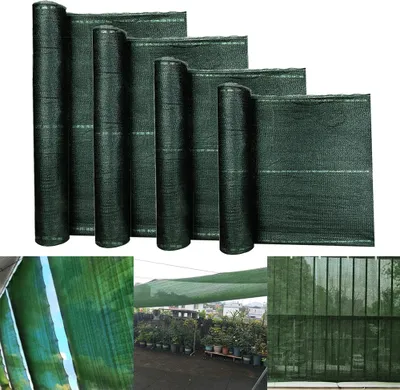 Zdjęcie produktu dla UISEBRT 1x10 m ekran ogrodzenia siatka cieniująca ekran tenisowy HDPE 150g/m² ogrodzenie ekran prywatności wiatrochron ochrona przeciwsłoneczna opaski kablowe balkon ciemnozielony