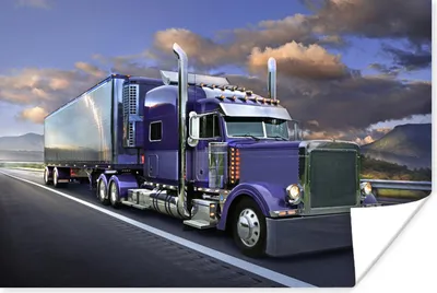 Produktbild von MuchoWow® Poster Violettfarbener Lkw 30x20 cm - Plakate - Print