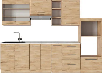 Obrázek produktu pro Kuchyňský kout Vicco Fame-Line Zlatý mocný dub 280 cm , PD Mramor, Model 56730