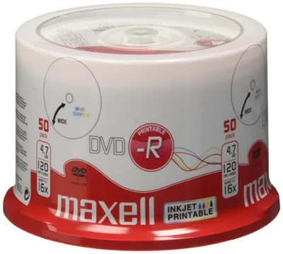 Image de Maxell MX275701 Maxell DVD-R 4.7, Inkjet white, Cake 50