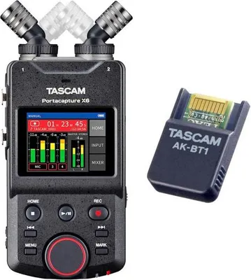 Produktbild von Tascam Portacapture X6 Audio-Recorder mit AK-BT1 Bluetooth Adapter