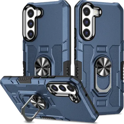 Produktbild von Galaxy S22 5G Hülle, Dual Layer Robuste Rüstung Ringhalter Ständer Schutzhülle für Samsung Galaxy S22 5G Blau
