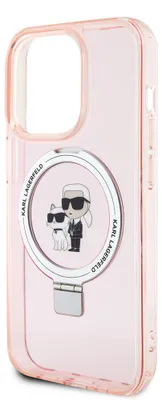 Produktbild von Karl Lagerfeld KLHMP15XHMRSKCP iPhone 15 Pro Max 6,7  rosa/rosa Hardcase Ringständer Karl&Choupette MagSafe Handyhülle