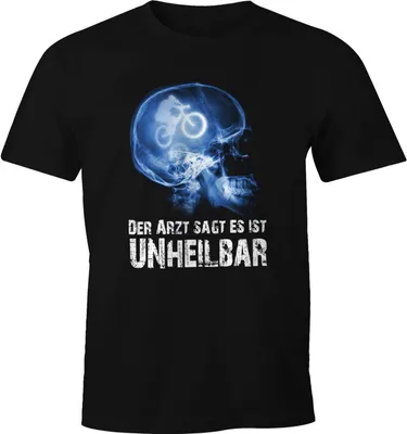 Produktbild von Herren T-Shirt Xray Der Arzt sagt es ist unheilbar Hobby Röntgenbild Bike Fahrrad Downhill Fun-Shirt Moonworks® schwarz L
