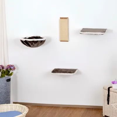 Produktbild von Silvio Design Katzen-Kletterwand 4-teilig Grau, 21877102