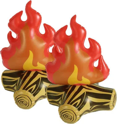Produktbild von 2 Stück aufblasbares Lagerfeuer, künstliche Feuerstelle Dekoration, künstliche Flammen Lagerfeuer Spielzeug für drinnen und draußen, Kinder Camping-Themen Geburtstagsfeiern, Szeneneinstellungen und Foto-Requisiten