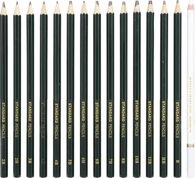 Produktbild von 15-teiliges Skizzenstift-Set, Zeichenbox, Kunstkohlestifte für Malliebhaber, Studenten