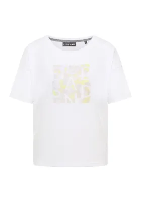 Produktbild von Elbsand Livyn T-Shirt, Weiss, Loose Fit, Weiche Sweatqualität, 50% Baumwolle 50% Polyester, Multicolor Print - Größe M